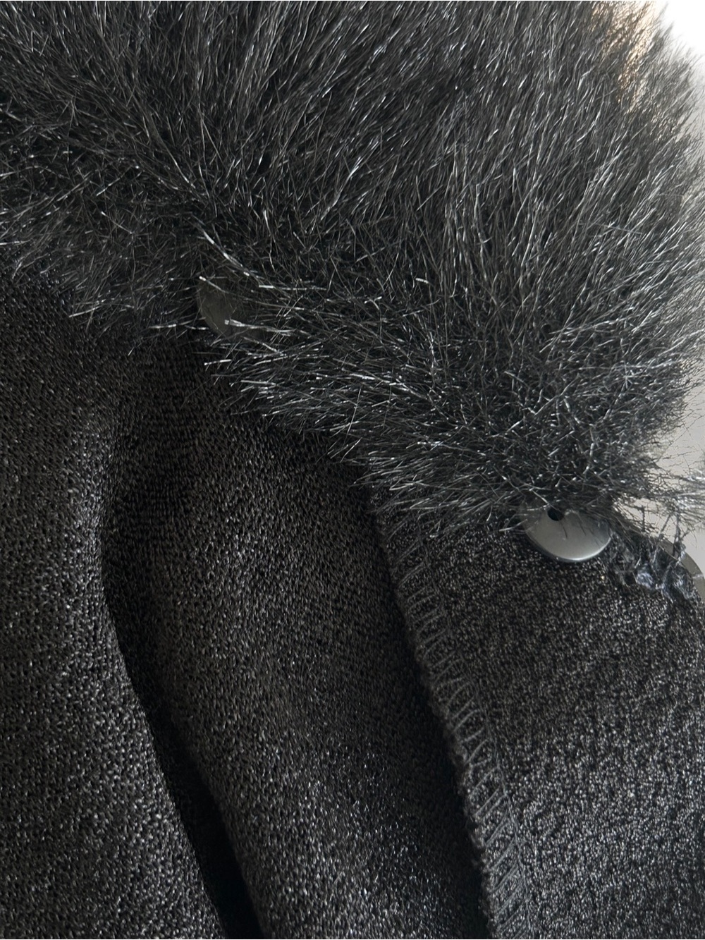 4/$20 Rabbit Rabbit Rabbit Designs 10P Black Faux Fur Detachable Collar Jacket - Picture 5 of 5